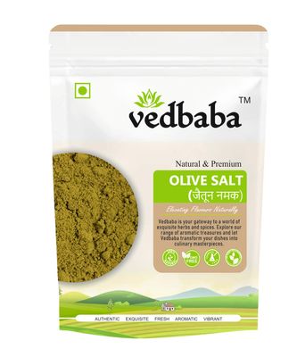Vedbaba Olive salt | Namak Zaitoon | Jaitun Namak | Zaitun Namak - (400 GM)