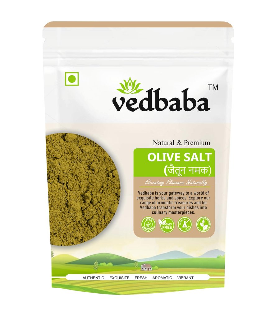 Vedbaba Olive salt | Namak Zaitoon | Jaitun Namak | Zaitun Namak - (400 GM)