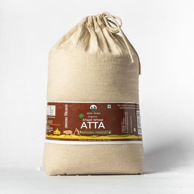 APKA KISAN | 5 kg | KHAPLI WHEAT CHAKKI FRESH PREMIUM ATTA | EMMER WHEAT FLOUR | ORGANIC | NO PRESERVATIVE | PESTICIDE & CHEMICAL FREE |