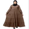 Muslim Closet Umbrella Abaya with Elasticated Cuffs Made in Nida Matte Fabric - Simple Umbrella style Burqa for Women and Girls view 1