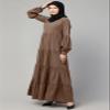 Muslim Closet Umbrella Abaya with Elasticated Cuffs Made in Nida Matte Fabric - Simple Umbrella style Burqa for Women and Girls view 3