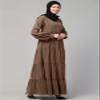 Muslim Closet Umbrella Abaya with Elasticated Cuffs Made in Nida Matte Fabric - Simple Umbrella style Burqa for Women and Girls view 4