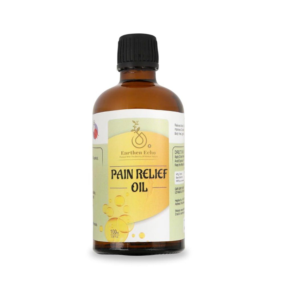 Earthen Echo | Pain Relief Oil | Suitable for all types of Muscle & Joint Pain | Effective & Natural Remedy | Massage Oil | Aromatherapeutic | Improves Blood Circulation | Aromatic Herbal Pain Killer | 100 ml