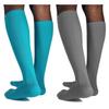 KUE Graduated Compression Socks For Women & Men 18-21 mmHg |Everyday Summer Socks - Running & Fitness Improved Blood Circulation, Pain Relief |Knee Length(Pack Of 2 - Turquoise & Grey; Size - L/XL) view 1