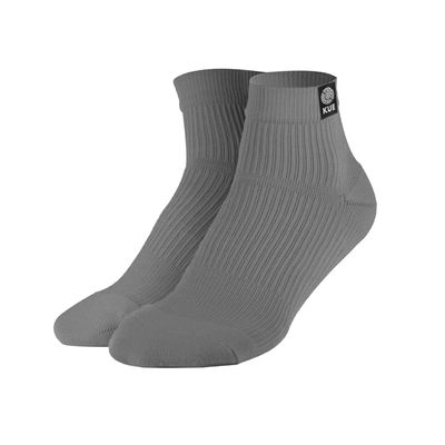 KUE Graduated Compression Socks | Women & Men|Daily Use, Running & Fitness | Improved Blood Circulation, Pain Relief |Ankle Length | 1 Pair | Grey- L/XL