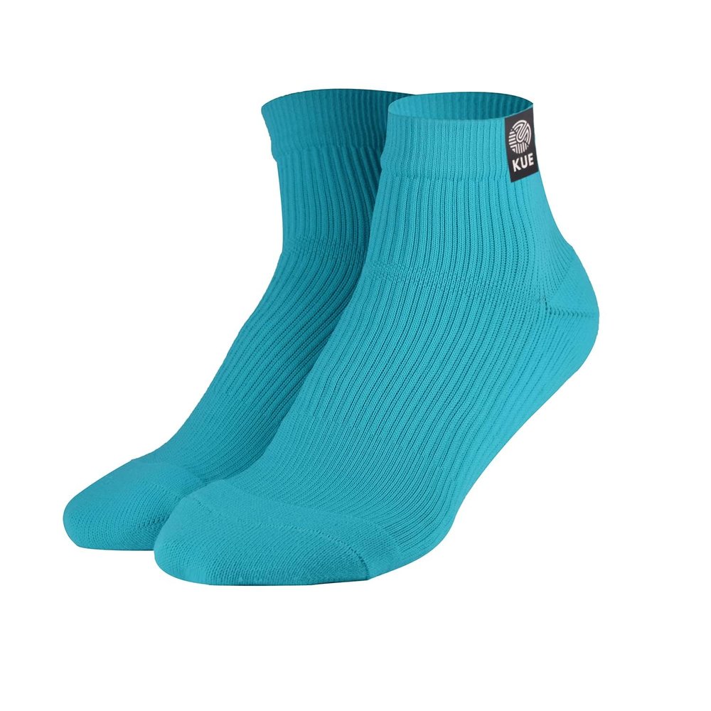 KUE Graduated Compression Socks | Women & Men|Formal, Sports, Running & Fitness|Improved Blood Circulation, Pain Relief, Recovery|Ankle Length|Combo Packs (Blue, S)
