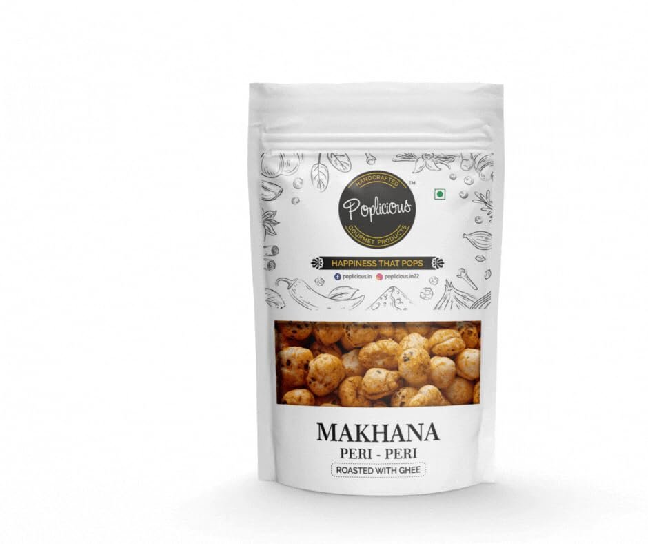 Poplicious Roasted & Flavoured Makhana with Ghee (Peri Peri, 50 gm)