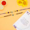 Blessing Decor Rakhi For Brother With Soan Papdi Indian Sweet/Rakhi Combo Fo Brother with Roli Chawal & Card (Evil Eye Bhaiya Bhabhi) view 2