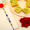 Blessing Decor Rakhi For Brother With Soan Papdi Indian Sweet/Rakhi Combo Fo Brother with Roli Chawal & Card (Hand Evil Eye) view 1