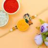 Blessing Decor Rakhi For Brother With Soan Papdi Indian Sweet/Rakhi Combo Fo Brother with Roli Chawal & Card (Family Combo) view 3