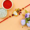 Blessing Decor Rakhi For Brother With Soan Papdi Indian Sweet/Rakhi Combo Fo Brother with Roli Chawal & Card (Family Combo) view 4