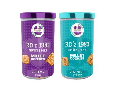 RD'Z 1983 Dryfruit & Sesame Millet Cookies Tasty, Healthy & Delicious Cookies Snacks For Adults & Kids | Tiffin Box Snack |Combo Pack of 2 (250 Gram)