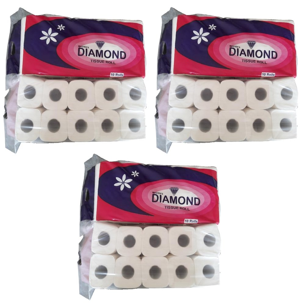 Diamond 2 Ply Soft, Hygienic & Absorbent Toilet Tissue Paper - Pack of 30 (215 Pulls Per Roll, 6450 Sheets)