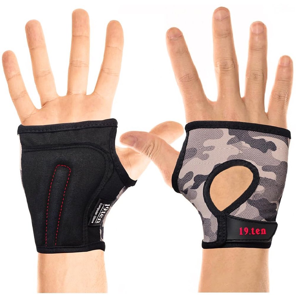 19.ten Wrist Spandex Wrist Support Fingerless Gloves for Prevent and Protect Palm from Repetitive Stress Sprain Injuries Pain Relief Carpal Tunnel Brace Gloves (Extra Small, Grey Camo)