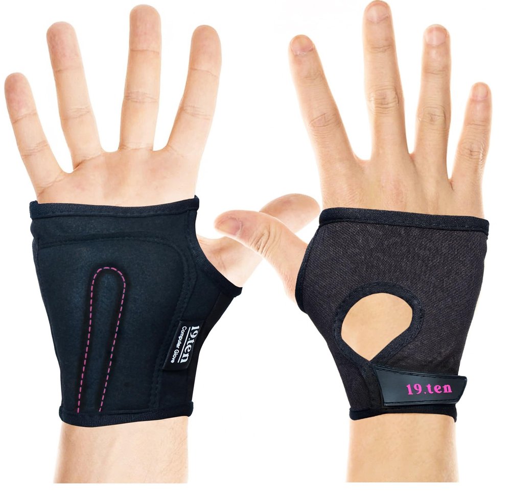 19.ten Women Wrist Spandex Wrist Support Fingerless Gloves for Prevent and Protect Palm from Repetitive Stress Sprain Injuries Pain Relief Carpal Tunnel Brace Gloves (Medium, Black)