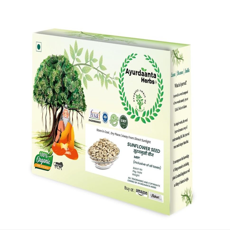 Ayurdaanta Herbs - Sunflower Seeds / Surajmukhi Beej 1Kg. | Surajmukhi Ke Beej | Sunflower Seeds for Eating, Healthy Seeds,| 1 Kg.| 1 Kg. Protein & Fiber Rich Superfood 1 Kg