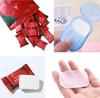 DAIDSUKE (PACK OF 4) Travel Pocket Hankey Big Tissue and With Free 1 Box (20 Paper Sheet) Travel Soap For Multipurpose Use Magic Disposable Tablet Cotton Water Wet Wipe Napkin For Men Women Kid view 1