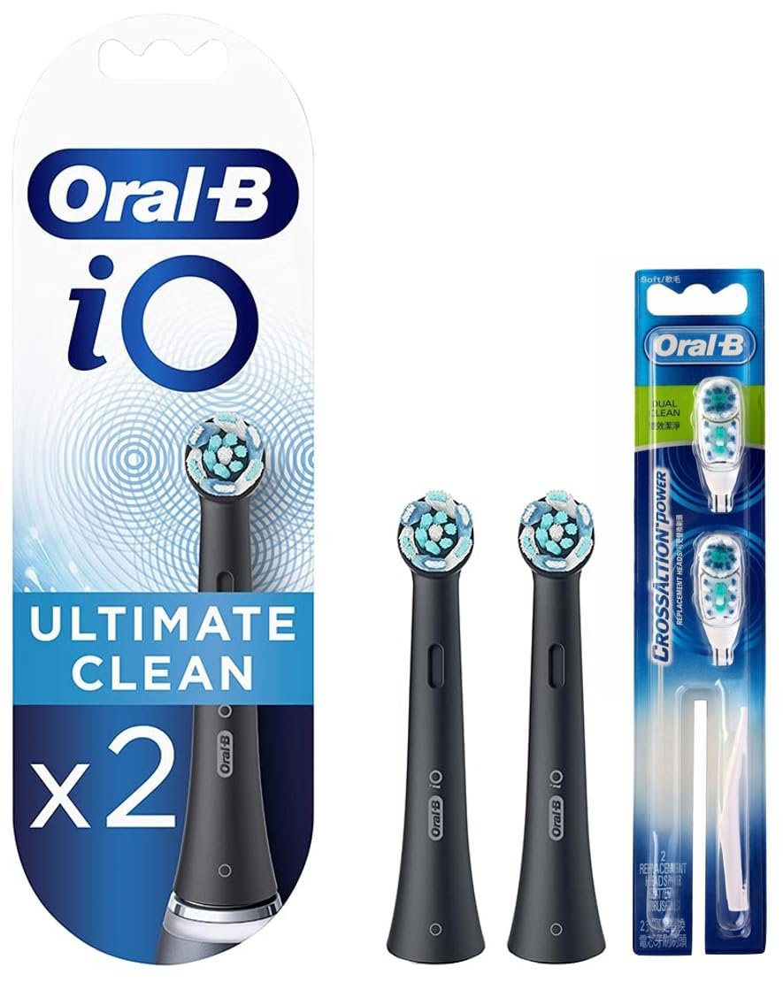 Oral B IO Electric toothbrush replacement brush heads & Oral B CrossAction Power Toothbrush Replacement Head (Soft)
