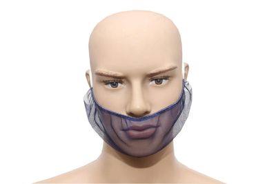 SuBaA Premium Washable Hairnet Beard Cover - Breathable Fabric, Lightweight - 50 pcs - Ideal for Food & Processing Industries, Hotels Hygiene | Reusable, Protective Beard Nets for Men