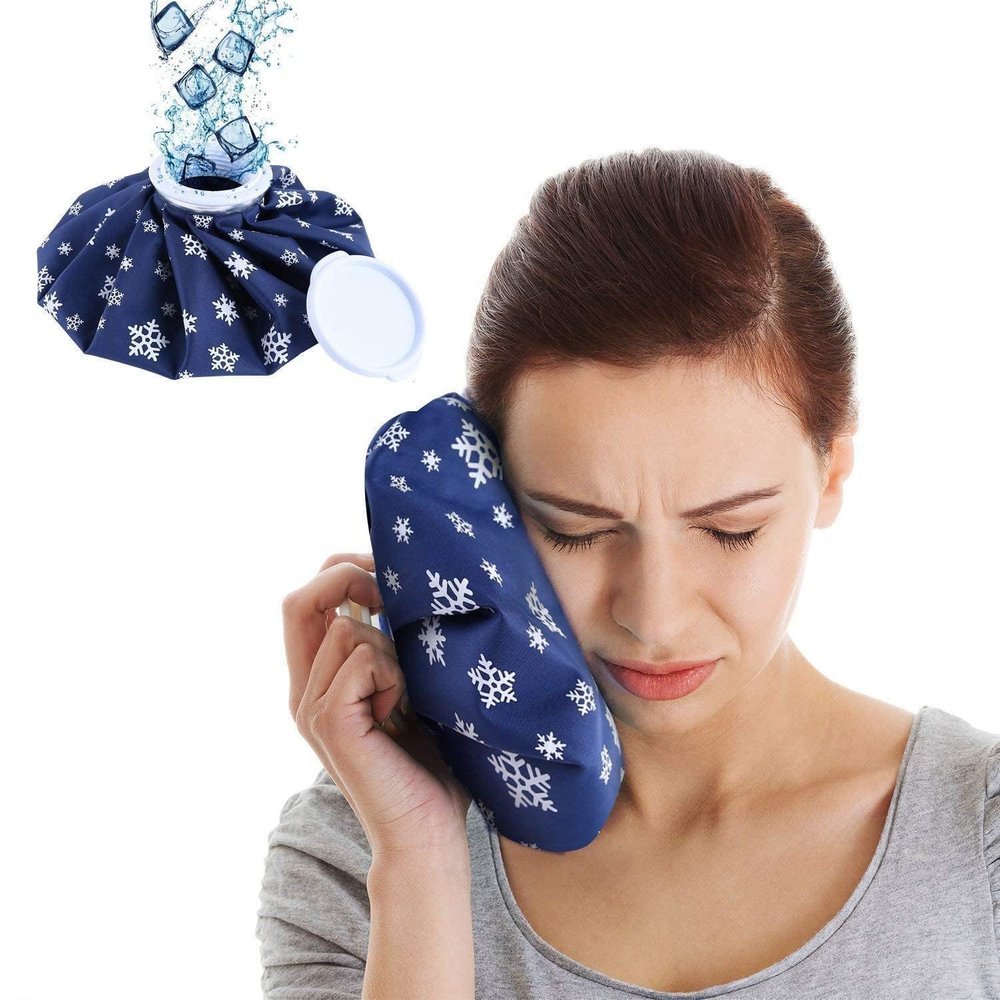 4beauty Therapy Ice Cold Pack Reusable Ice Bag Hot Water Bag for Injuries, Hot & Cold Therapy and Pain Relief (9 Inch)