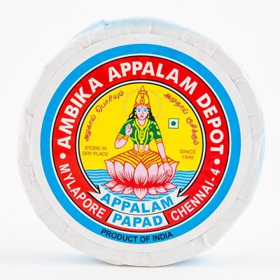 Ambika Appalam | Papad | South Indian Appalam | No.1 in India | Wafer | Fryum| A++ Grade, 50 Appalam's (No:3  4" Diameter, 2)