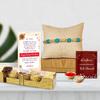 eCraftIndia, Pearl Rakhi with Ferrero Rocher (4 pcs) and Roli Chawal Pack, Raksha Bandhan Greeting Card view 1