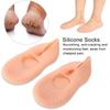 AJUS Silicone Gel Half Toe Sleeve Anti-Skid Forefoot Soft Pads for Pain Relief heel front socks silicone Heel Protector foot Gel Socks for Repair Dry Cracked Skins (Free Size) (Strip Socks Heel) view 3