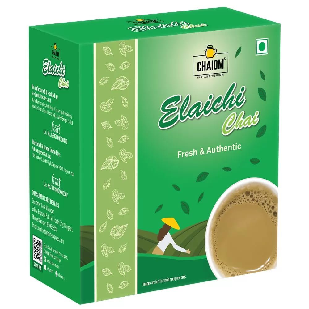 ChaiOm - Elaichi Tea 250g | Real Elaichi Flavoured Kadak Chai | Aromatic Cardamom-infused Loose Tea with Rich Flavor and Antioxidant Benefits From Assam(250g)