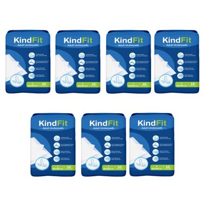 Kindfit Disposable Underpad Sheet (Pack of 70 Pcs, Blue, Size: 60x90 cms) with Super Absorbent Polymer for Bedwetting Protection (70)