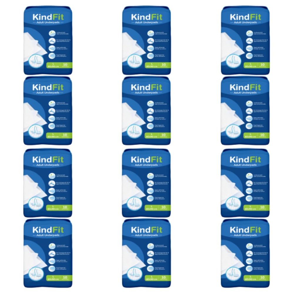 Kindfit Disposable Underpad Sheet (Pack of 120 Pcs, Size: 60x90 cms) with Super Absorbent Polymer for Bedwetting Protection (120)