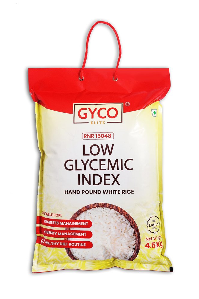 Gyco Elite Low Glycemic Index(GI) Rice | Diet & Diabetic Friendly | Sugar-Free Rice for Blood Sugar Management 4.5kg