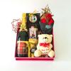 Angroos Birthday Gift Hamper includes sparkling grape juice, teddy bear, key chain,artifical flower bouquet,her-sheys kisses, Photo Cards, Greeting Card and Decorated Gift Box view 4