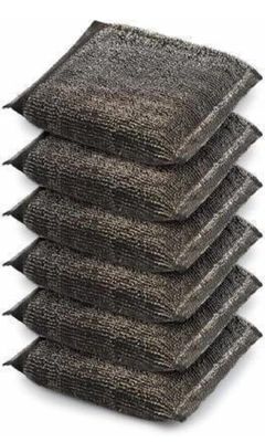 Foam Pad Sponge and Plastic Scrub Pads Foam Pad Sponge Scourer Kitchen Scrubber for Dish,Utensils,Tiles Cleaning Scrubber (Pack of 6, Black)