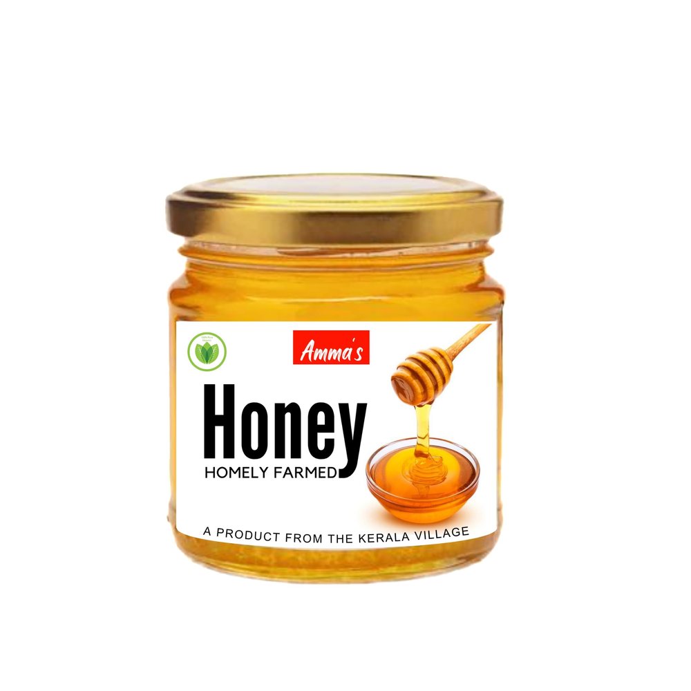 AMMA'S - Kerala Homely Farmed Honey | 100% Pure Raw Honey from Our Family Farm | Unfiltered and Unprocessed - 200g