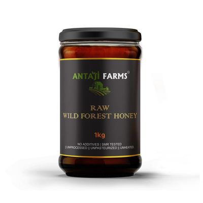 ANTAJI FARMS Wild Forest Honey 100% Raw Pure and Natural, Unprocessed & Unpasteurized Healthy Honey Sealed Packed Reusable Airtight Jar (1 kg)