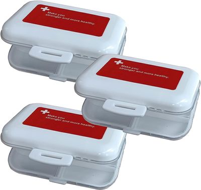 EARTHCONE Portable Medicine Organizer Box Tablets Container Case Travel Pill Box 8 Compartment Medicine Storage Pill Box Mini Pill Holder Splitters Organizers (1Pcs)