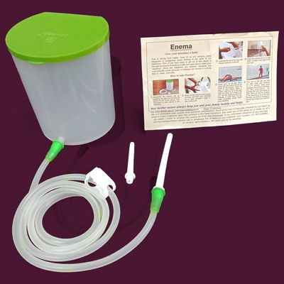 Fastro 1500ML PVC Enima Home Kit for Adults - 1 Silicon Pipe Around 1.5 Meter 1 Pinch Clamp 2 Nozzles and 1 User Manual for Women and Men
