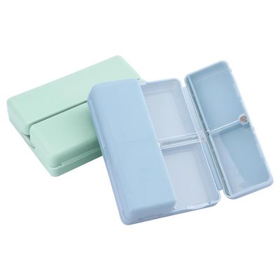 Xiaokeis 2 Pcs Pill Organizer, Travel Pill Organizer, Pocket Pharmacy with 7 Compartments Design, Magnetic Travel Pill Box Pill Dispenser, Portable Medicine Vitamin Holder Container(Blue+Green)