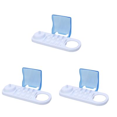 Cabilock 3 pcs Toothbrush head storage box travel container electric toothbrush travel case toothbrush holder wall electric tootbrush travel charger white cover PC storage -mounted