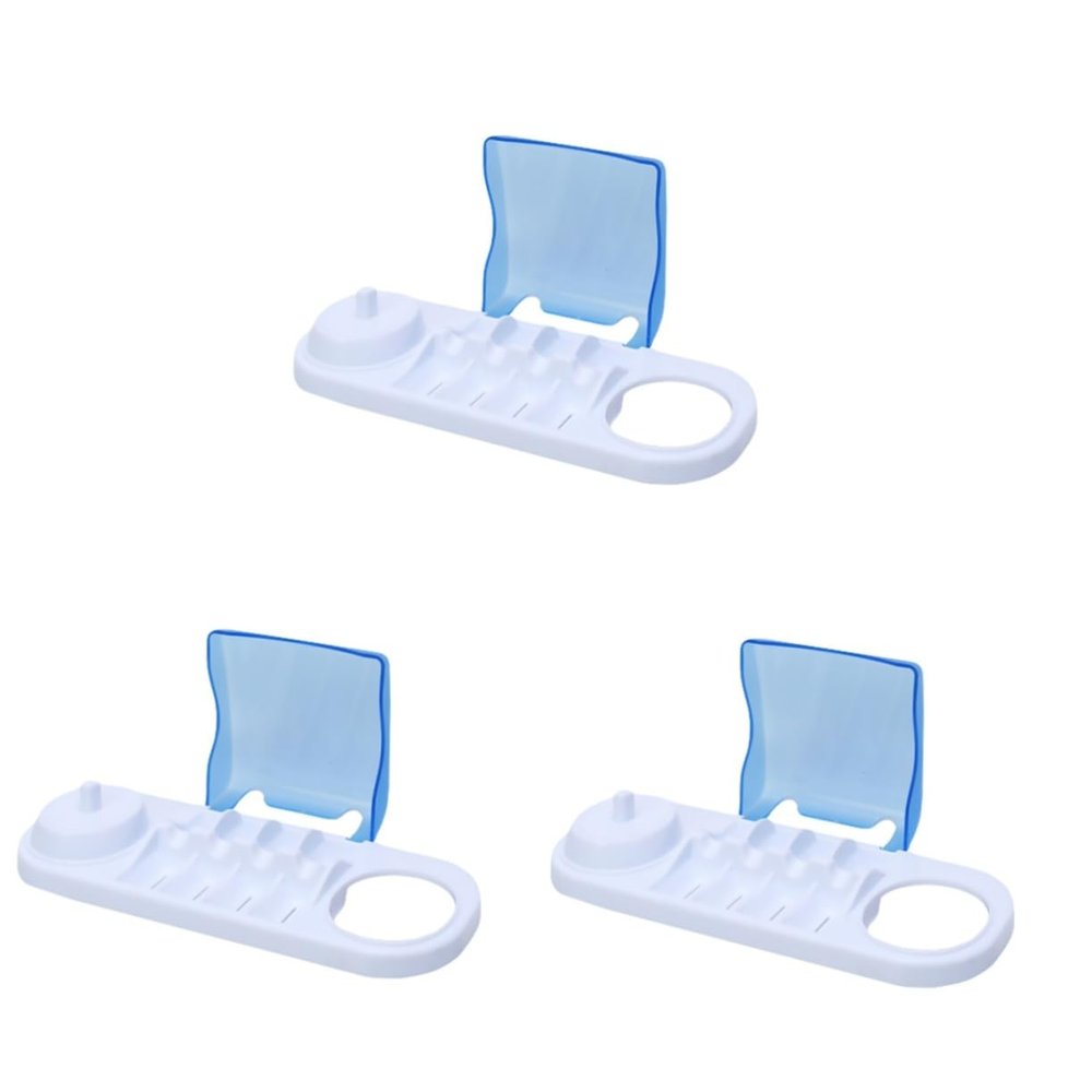 Cabilock 3 pcs Toothbrush head storage box travel container electric toothbrush travel case toothbrush holder wall electric tootbrush travel charger white cover PC storage -mounted