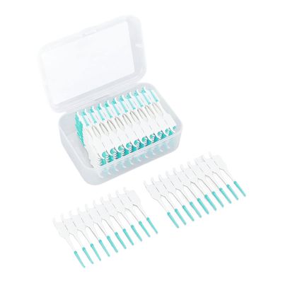 Dental Floss Toothpick Brush, Interdental Massage Brush for Home (Green)