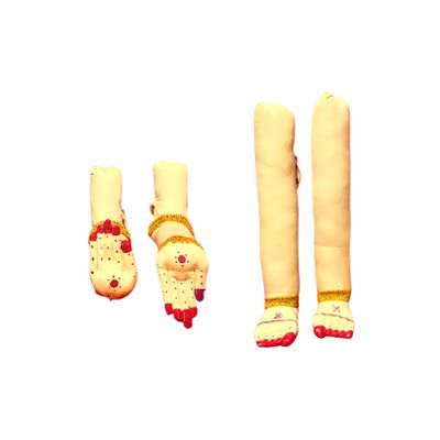 SRI YAGNAA Cotton - Hands And Legs For Goddess Decoration - Decorated Hands And Legs - Hand And Legs For Varalaksmi Doll Decoration (Small), 23 cm , 15 cm, Multicolor