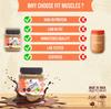 FIT MUSCLES Chocolate Peanut Butter Crunchy, Roasted Peanuts, Chocolate paste - Brown Sugar - Sea salt, 24 g Protein, Gluten Free, 100% Organic Plant based Peanut Butter Crunchy (550 G) view 3