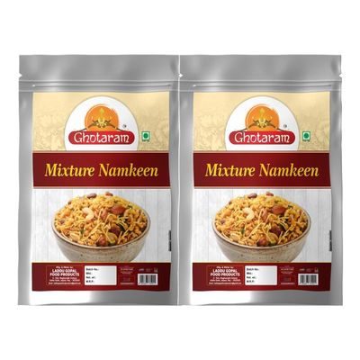 Ghotaram Crsipy Madras Munchi Mix Farsan Besan Sev Peanuts, Boondi, Dry Fruits Spicy Mixture Made in South Indian Style | Bachcho Ka Favourite Tasty Yummy Snack Made In Groundnut Oil-350g*2Pack
