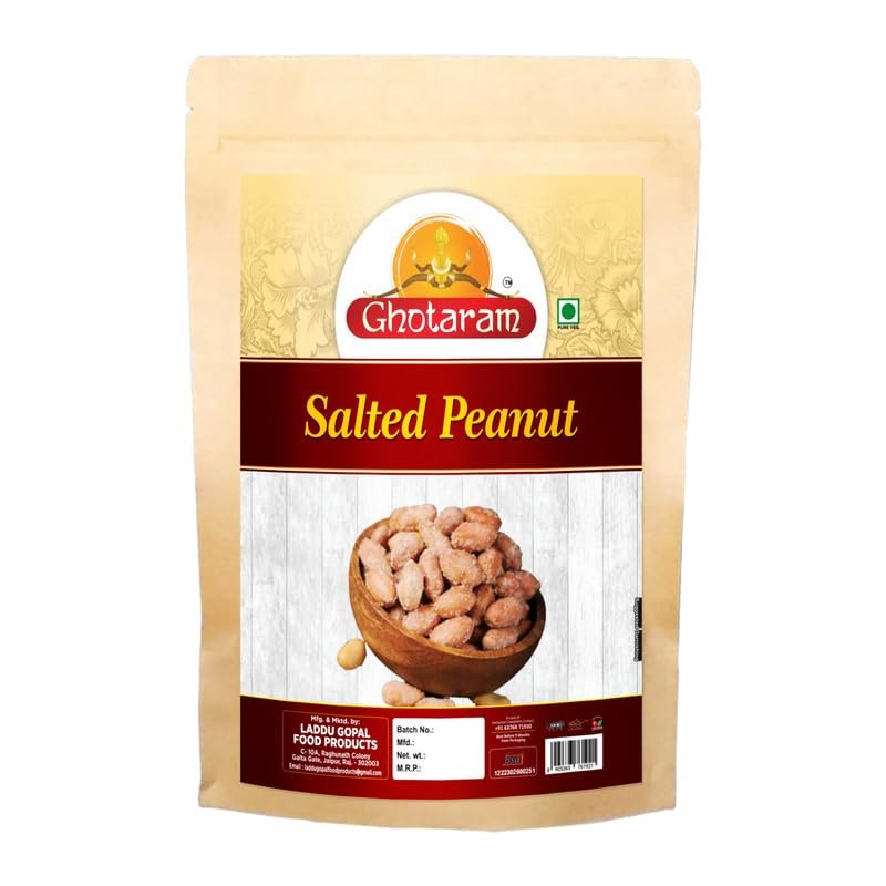 Ghotaram Fanindrapura Salted Peanuts Shengdane Khari Sing Traditionally Roasted Salted Jumbo Peanuts, Snack and Namkeen A++ Peanut | Mungfali Dana Namkeen Fast Namkeen Snack-850g*1Pack