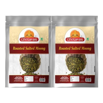 Ghotaram Suryapur Authentic Roasted Maash Green Moong Namkeen Snack | Sprouted Roasted Mung Bean Green Gram Namkeen Snack | Ready to Eat Party Savoury Snack Healthy Diet Snack-1Kg*2Pack