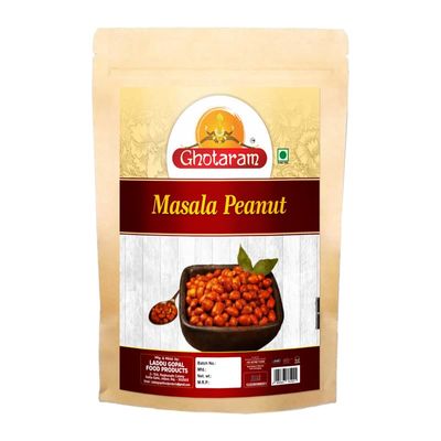 Ghotaram Coated Mirch Masala Fried Masala Peanuts Crispy & Crunchy | Organics Peanut Masala | Rich in Protein | Teatime wholesome snack | Chatpata Masala Assorted Fried Peanuts-300g*1Pack
