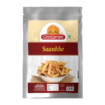 Ghotaram Sankhe Fali Mathri Milk Mathi Khasta Mathari Ready to Eat Snack Indian Namkeen | Mathi Mathri Munchies Travel Friendly Namkeen Snack | Perfect for Tea-Time Savoury Snack-300g*1Pack