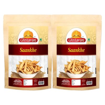 Ghotaram Organic Namkeen Gujrati Namkeen Snack Saloni | Mathri Fresh Crispy Breakfast Matthi | Homemade Classic Indian Mathri Snack Perfect for Tea Time or Anytime Snacking-350 grams*2Pack