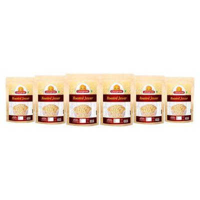 Ghotaram Roasted Diet Snacks Jowar Puffs Sorghum Puffs Pearl Jowar Oil-Free Roasted Namkeen Snack | Travel Friendly Snacks Suitable for Vegetarians Bachcho Ka Favourite Snack-1Kg*6Pack